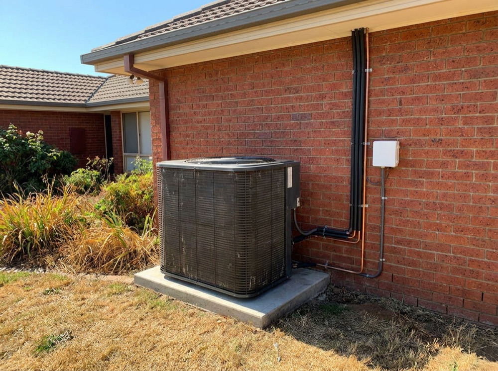 Newly installed split-system air conditioner unit in a North Adelaide home
